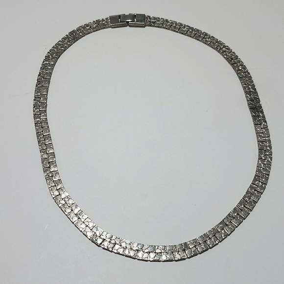 Sterling Silver 925 Cobblestone Pebble Textured 18.5